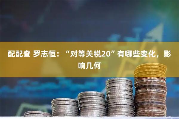 配配查 罗志恒：“对等关税20”有哪些变化，影响几何